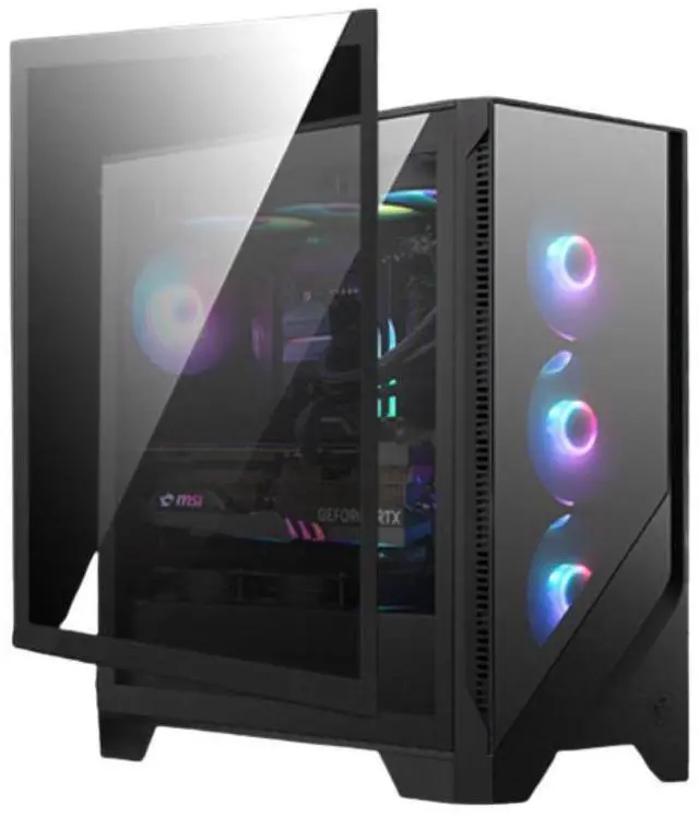 Alt view image 4 of 7 - MSI MAG FORGE 320L MidTower PC Case, Tempered Glass Side, ATX/MicroATX/MiniITX Support, 360mm AIO Support, 11 Fan Mounts, Optimized Airflow, Magnetic Dust Filter, Side Air Intake