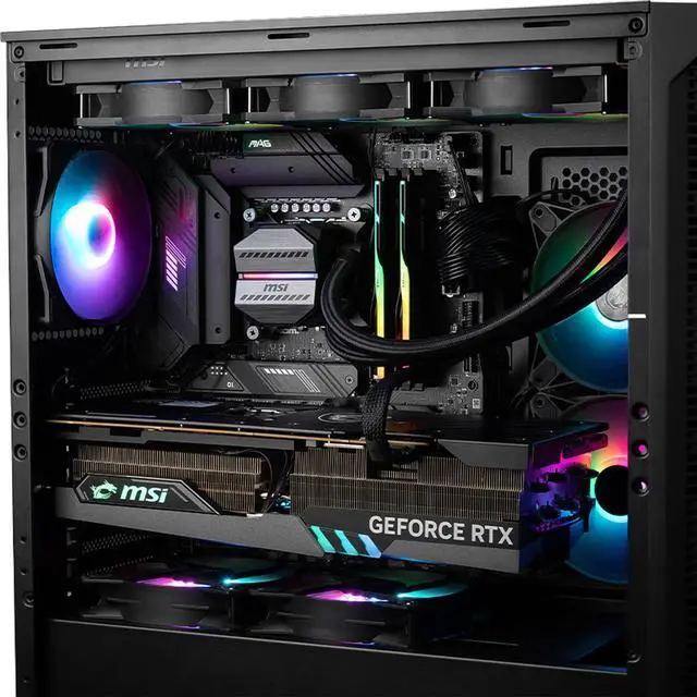 Alt view image 6 of 7 - MSI MAG FORGE 320L MidTower PC Case, Tempered Glass Side, ATX/MicroATX/MiniITX Support, 360mm AIO Support, 11 Fan Mounts, Optimized Airflow, Magnetic Dust Filter, Side Air Intake