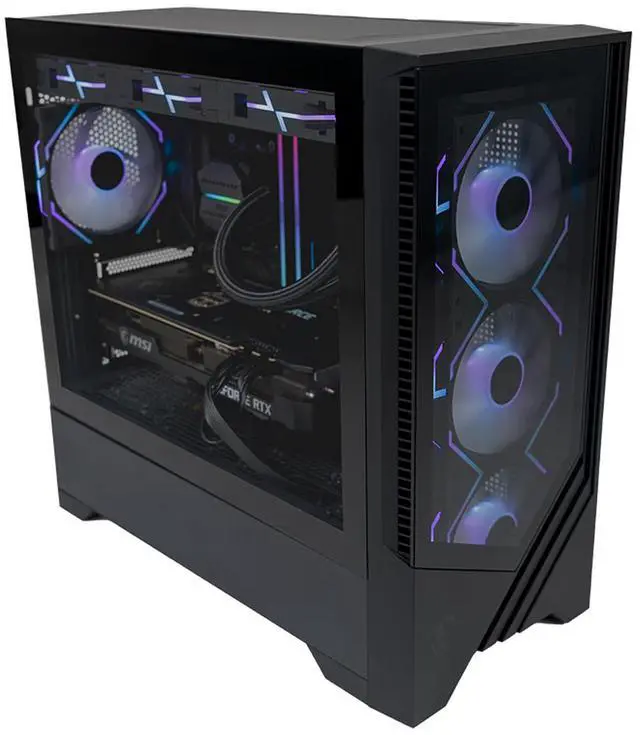 Alt view image 4 of 7 - MSI PAG FORGE M100L SFF PC Case, Tempered Glass Side, MicroATX/MiniITX Support, 360mm AIO Support, Optimized Airflow, Magnetic Dust Filter, 12 Fan Mounts