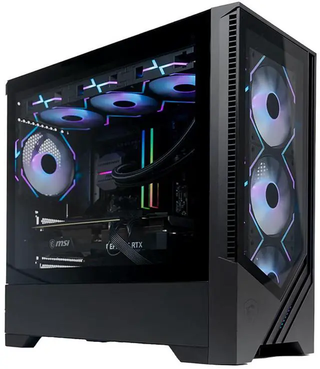 Alt view image 3 of 7 - MSI PAG FORGE M100L SFF PC Case, Tempered Glass Side, MicroATX/MiniITX Support, 360mm AIO Support, Optimized Airflow, Magnetic Dust Filter, 12 Fan Mounts
