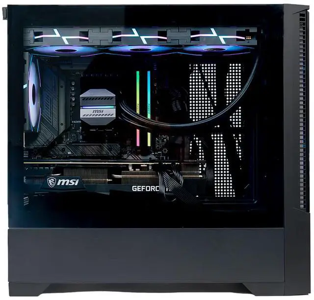Alt view image 5 of 7 - MSI PAG FORGE M100L SFF PC Case, Tempered Glass Side, MicroATX/MiniITX Support, 360mm AIO Support, Optimized Airflow, Magnetic Dust Filter, 12 Fan Mounts