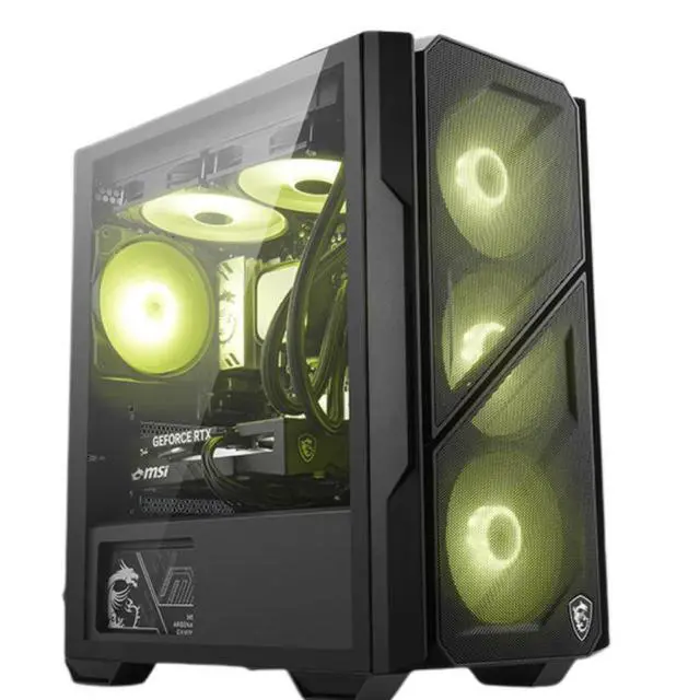 Alt view image 3 of 7 - MSI MAG FORGE M110L AIRFLOW Black MidTower Gaming PC Case, Supports MicroATX & MiniITX Motherboards, 240mm AIO Cooler Support, Tempered Glass Side Panel, 7 Fan Mounts