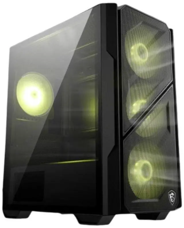 Alt view image 2 of 7 - MSI MAG FORGE M110L AIRFLOW Black MidTower Gaming PC Case, Supports MicroATX & MiniITX Motherboards, 240mm AIO Cooler Support, Tempered Glass Side Panel, 7 Fan Mounts