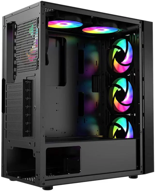 Alt view image 2 of 7 - MSI PAG SHIELD 200L MidTower PC Case, Tempered Glass Side, ATX/MicroATX/MiniITX Support, Optimized Airflow, Magnetic Dust Filter, ATX PSU Support, Long GPU Compatible