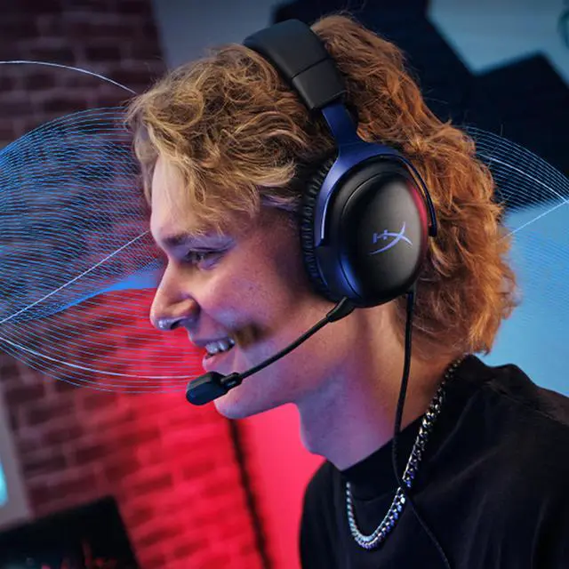 Alt view image 2 of 6 - HyperX Cloud III Wired Gaming Headset, PC, PS5, Xbox Series X|S, Angled 53mm Drivers, DTS Spatial Audio, Memory Foam, Durable Frame, Ultra-Clear 10mm Mic, USB-C, USB-A, 3.5mm Blue