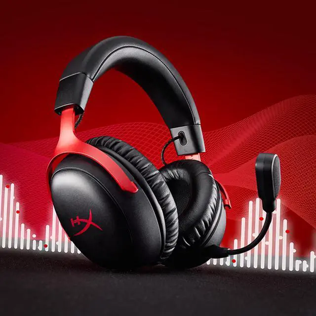 Alt view image 4 of 7 - HyperX Cloud III S Wireless Gaming Headset, 200-hour Battery Life, 2.4GHz Wireless/Bluetooth, 53mm Drivers, 10mm Detachable Microphone, Compatible with PC/PS5/PS4/Switch/Mac/Mobile Devices, Black Red