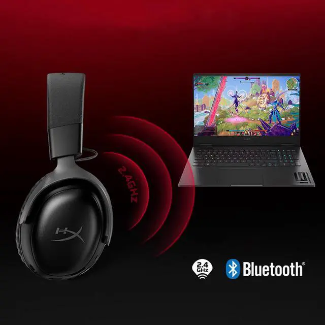 Alt view image 3 of 5 - HyperX Cloud III S Wireless Gaming Headset, 200-hour Battery Life, 2.4GHz Wireless/Bluetooth, 53mm Drivers, 10mm Detachable Microphone, Compatible with PC/PS5/PS4/Switch/Mac/Mobile Devices, Black