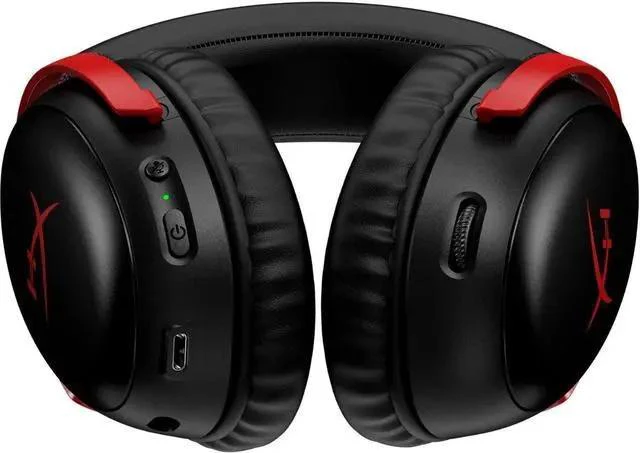 Alt view image 6 of 7 - HyperX Cloud III Wireless Gaming Headset for PC, PS5, PS4, up to 120-hour Battery, 2.4GHz Wireless, DTS Spatial Audio, 53mm Angled Drivers, Memory Foam, Durable Frame, 10mm Microphone, Black/red