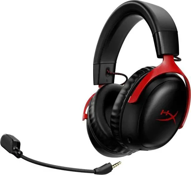 Alt view image 4 of 7 - HyperX Cloud III Wireless Gaming Headset for PC, PS5, PS4, up to 120-hour Battery, 2.4GHz Wireless, DTS Spatial Audio, 53mm Angled Drivers, Memory Foam, Durable Frame, 10mm Microphone, Black/red