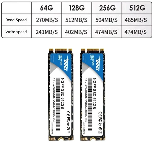Alt view image 3 of 5 - DUCI universal internal SSD Solid State 512GB NGFF M.2, Notebook and PC laptop, SATA3.0 interface, Speeds Up to 485MB/s,for Gaming, Work