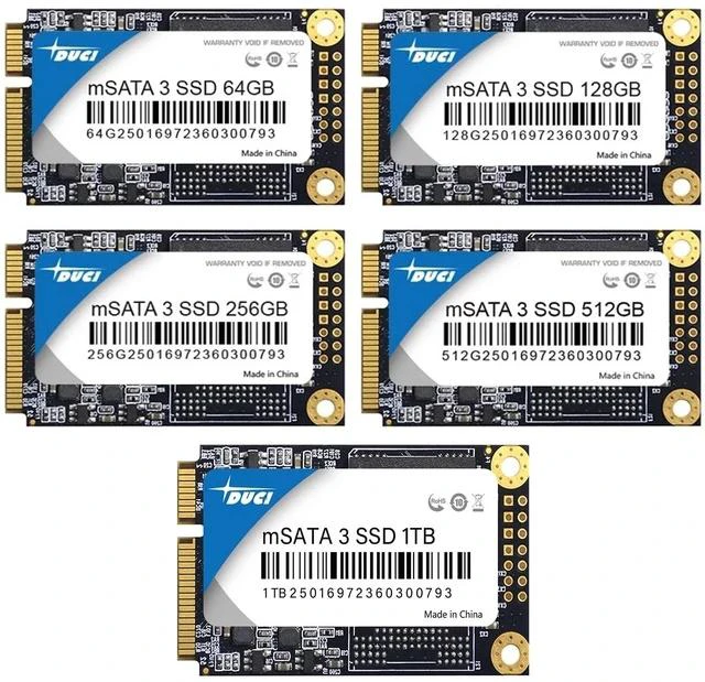 Alt view image 3 of 4 - DUCI MSATA 128GB SSD, General Purpose SSD with speeds up to 270MB/s for Notebook and Desktop PCs for Gaming/Work, Black