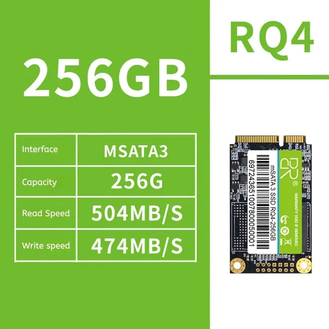 Alt view image 2 of 7 - DUCI MSATA 256GB SSD, General Purpose SSD with speeds up to 504MB/s for Notebook and Desktop PCs for Gaming/Work, Green