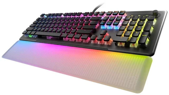 Alt view image 4 of 7 - ROCCAT Vulcan II Max Optical-Mechanical PC Gaming Keyboard, 104 Keys, Customizable RGB Illuminated Keys and Palm Rest, Titan II Smooth Linear Switches, Aluminum Plate, 100 M Keystroke Durability-Black