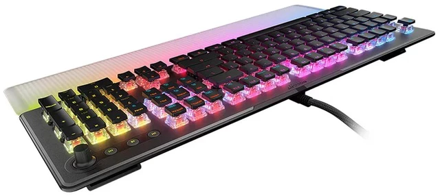 Alt view image 2 of 7 - ROCCAT Vulcan II Max Optical-Mechanical PC Gaming Keyboard, 104 Keys, Customizable RGB Illuminated Keys and Palm Rest, Titan II Smooth Linear Switches, Aluminum Plate, 100 M Keystroke Durability-Black