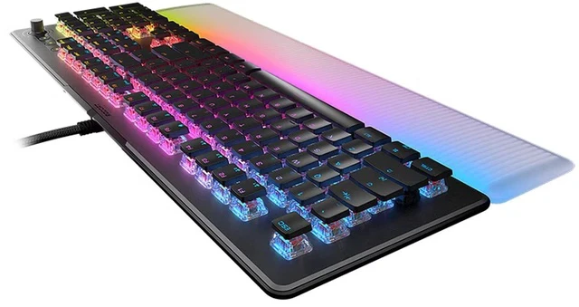 Alt view image 3 of 7 - ROCCAT Vulcan II Max Optical-Mechanical PC Gaming Keyboard, 104 Keys, Customizable RGB Illuminated Keys and Palm Rest, Titan II Smooth Linear Switches, Aluminum Plate, 100 M Keystroke Durability-Black