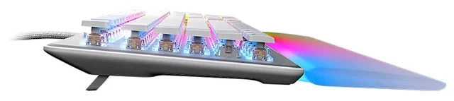 Alt view image 4 of 7 - ROCCAT Vulcan II Max Optical-Mechanical PC Gaming Keyboard, 104 Keys, Customizable RGB Illuminated Keys and Palm Rest, Titan II Smooth Linear Switches, Aluminum Plate, 100 M Keystroke Durability-White