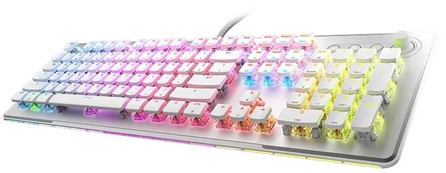 Alt view image 2 of 7 - ROCCAT Vulcan II Max Optical-Mechanical PC Gaming Keyboard, 104 Keys, Customizable RGB Illuminated Keys and Palm Rest, Titan II Smooth Linear Switches, Aluminum Plate, 100 M Keystroke Durability-White