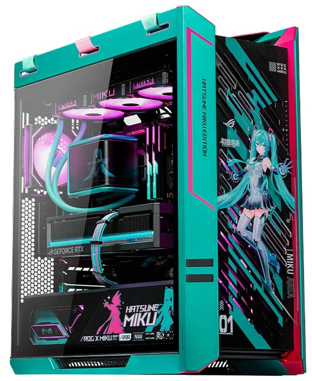 Main image of ASUS ROG GX601S Helios Hatsune Miku Gaming Desktop PC, 9800X3D+5070+32G+1T, AMD Ryzen R7 9800X3D, ASUS PRIME RTX 5070 O12G, 32GB (16G*2) DDR5 6000MHz, 1TB PCIE5.0 M.2 SSD, TUF GAMING B850 PLUS WIFI D5