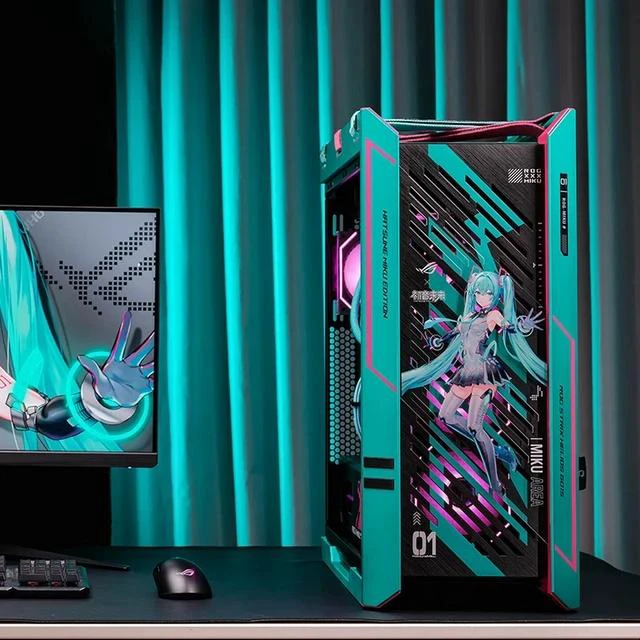 Alt view image 5 of 7 - ASUS ROG GX601S Helios Hatsune Miku Gaming Desktop PC, 9800X3D+5070Ti+32G+1TB, R7 9800X3D, ASUS PRIME RTX 5070Ti O16G, 32GB (16G*2) DDR5, 1TB PCIE5.0 M.2 SSD, ROG STRIX B850-F GAMING WIFI 7 NEO