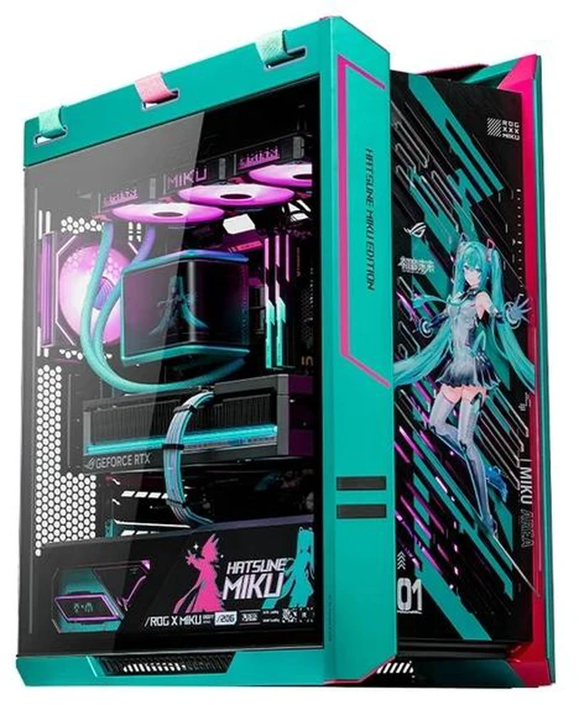 Main image of ASUS ROG GX601S Helios Hatsune Miku Gaming Desktop PC, 9800X3D+5070Ti+32G+1TB, R7 9800X3D, ASUS PRIME RTX 5070Ti O16G, 32GB (16G*2) DDR5, 1TB PCIE5.0 M.2 SSD, ROG STRIX B850-F GAMING WIFI 7 NEO