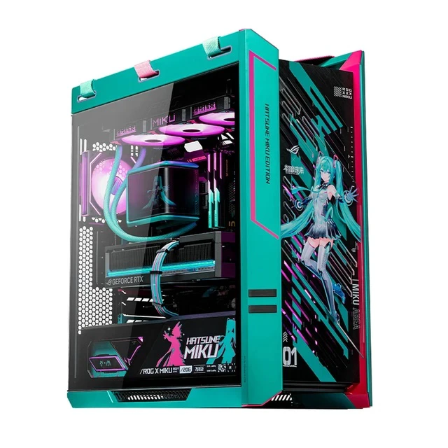 Main image of ASUS ROG GX601S Helios Hatsune Miku Gaming Desktop PC, 9800X3D+5080+32G+1TB, R7 9800X3D, ASUS PRIME RTX 5080 O16G, 32GB (16G*2) DDR5, 1TB PCIE5.0 M.2 SSD, ASUS ROG-STRIX-1000P-GAMING