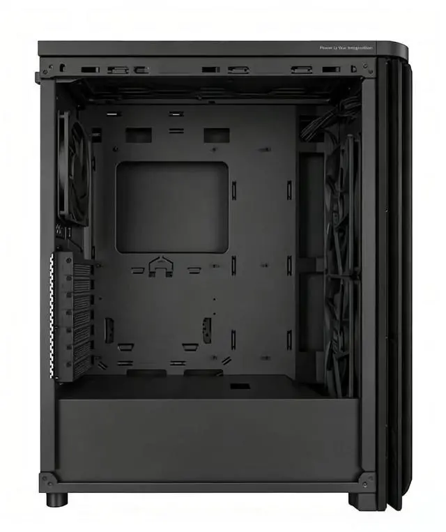 Main image of ASUS ProArt PA401 Wood Edition Mid-Tower Case, supports ATX, M-ATX, and Mini-ITX motherboards, comes standard with two 160mm custom fans, and features a latch on the left side panel
