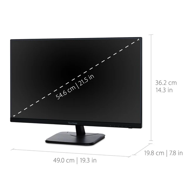 Alt view image 3 of 5 - VA2256-MHD 22 Inch Frameless 1080p IPS Computer Monitor Home Office or Classroom With Frameless Screen, Flicker-Free Viewing, Blue Light Filter, VESA Mount, HDMI DisplayPort