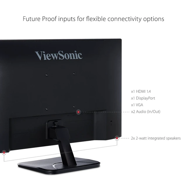 Alt view image 4 of 5 - VA2256-MHD 22 Inch Frameless 1080p IPS Computer Monitor Home Office or Classroom With Frameless Screen, Flicker-Free Viewing, Blue Light Filter, VESA Mount, HDMI DisplayPort
