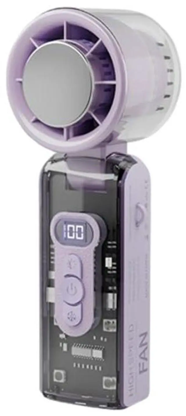 Main image of Handheld Turbo Fan Mini Ice Cooler USB Powered Digital Display Outdoor Camping Travel Desktop Folding Summer Cooling Fans (Purple)