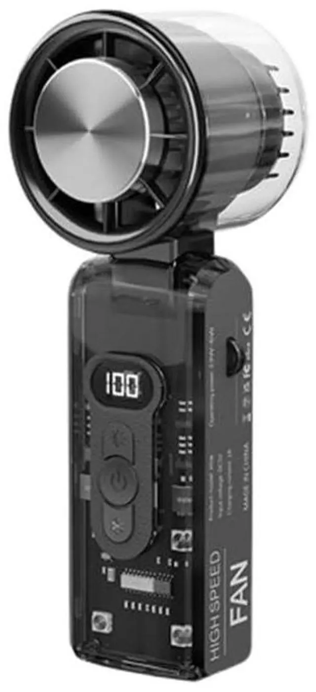 Main image of Handheld Turbo Fan Mini Ice Cooler USB Powered Digital Display Outdoor Camping Travel Desktop Folding Summer Cooling Fans (Black)