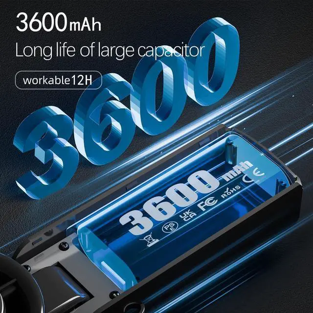 Alt view image 7 of 7 - Handheld Turbo Fan Mini Ice Cooler USB Powered Digital Display Outdoor Camping Travel Desktop Folding Summer Cooling Fans (Purple)