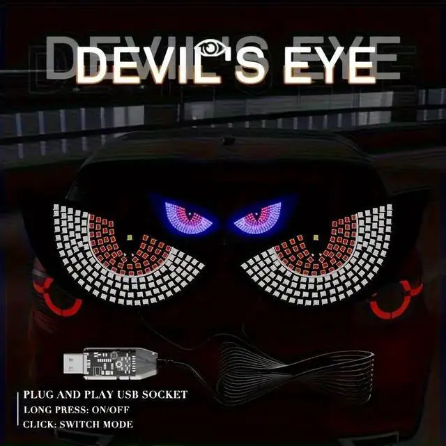 Alt view image 3 of 5 - Amblive Devil Eye LED Car Light  Red USB-Powered Evil Eye Ambient Light for Cars, Trucks, SUVs  Plug & Play, No Wiring, Sleek Interior Light, Nighttime Safety, Unique Accessory, No Battery Required