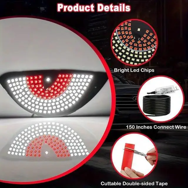 Alt view image 4 of 5 - Amblive Devil Eye LED Car Light  Red USB-Powered Evil Eye Ambient Light for Cars, Trucks, SUVs  Plug & Play, No Wiring, Sleek Interior Light, Nighttime Safety, Unique Accessory, No Battery Required