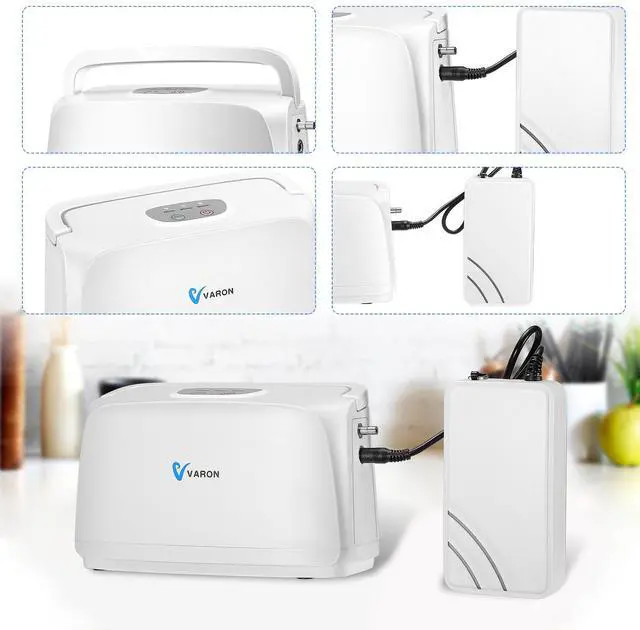 Alt view image 3 of 7 - MONPORT Portable Oxygen Concentrator: Car/Battery/Home Power for Camping/Travel (Auto Timer, Lightweight Design, Backpack Included)