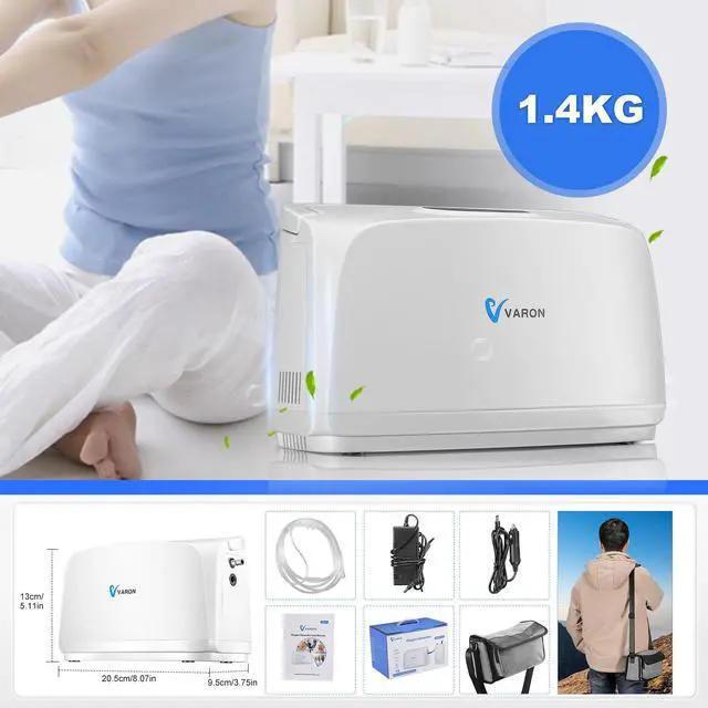 Alt view image 7 of 7 - MONPORT Portable Oxygen Concentrator: Car/Battery/Home Power for Camping/Travel (Auto Timer, Lightweight Design, Backpack Included)