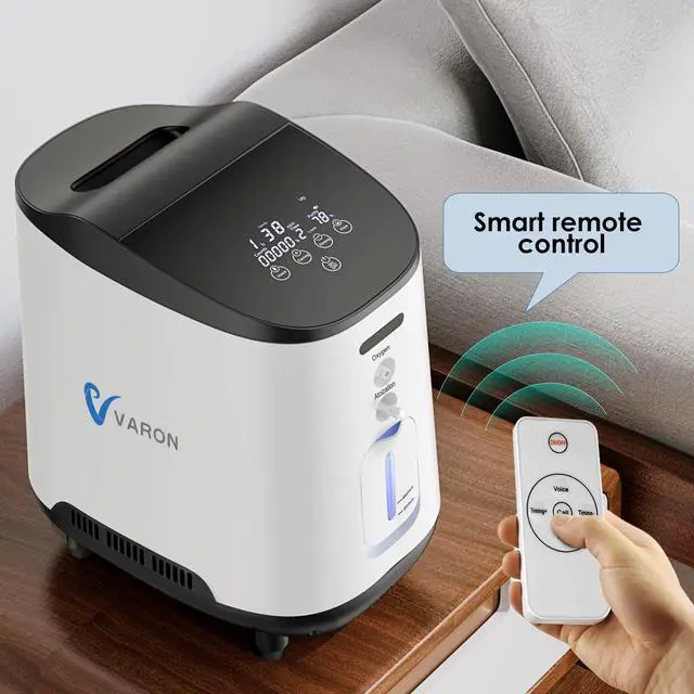 Alt view image 2 of 14 - MONPORT Lightweight Oxygen Machine for Home/Travel - 1-7L/min Adjustable Flow, Dual Voltage Compatible, Built-in Nebulizer, 48dB Silent Operation, LED Panel & Timer Function