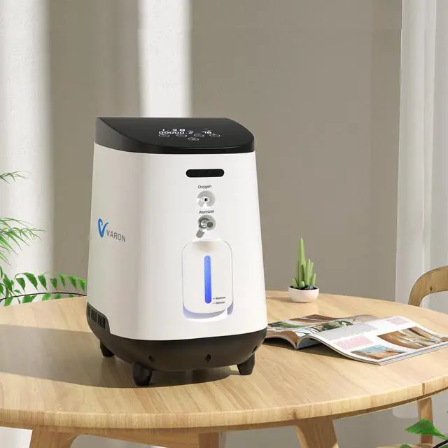 Main image of MONPORT Lightweight Oxygen Machine for Home/Travel - 1-7L/min Adjustable Flow, Dual Voltage Compatible, Built-in Nebulizer, 48dB Silent Operation, LED Panel & Timer Function