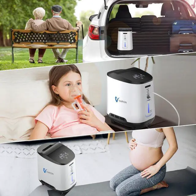 Alt view image 5 of 14 - MONPORT Lightweight Oxygen Machine for Home/Travel - 1-7L/min Adjustable Flow, Dual Voltage Compatible, Built-in Nebulizer, 48dB Silent Operation, LED Panel & Timer Function