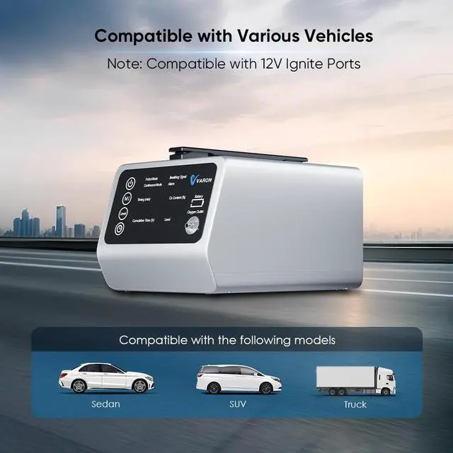 Main image of MONPORT Dual Mode Car Oxygen Concentrator - 1-5L/min Adjustable Flow, 90±5% High Purity with 12V DC Input, 58dB Ultra Quiet & 2.3kg Portable for SUV/Sedan Travel