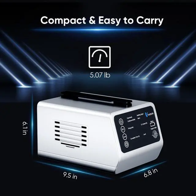 Alt view image 7 of 7 - MONPORT Dual Mode Car Oxygen Concentrator - 1-5L/min Adjustable Flow, 90±5% High Purity with 12V DC Input, 58dB Ultra Quiet & 2.3kg Portable for SUV/Sedan Travel