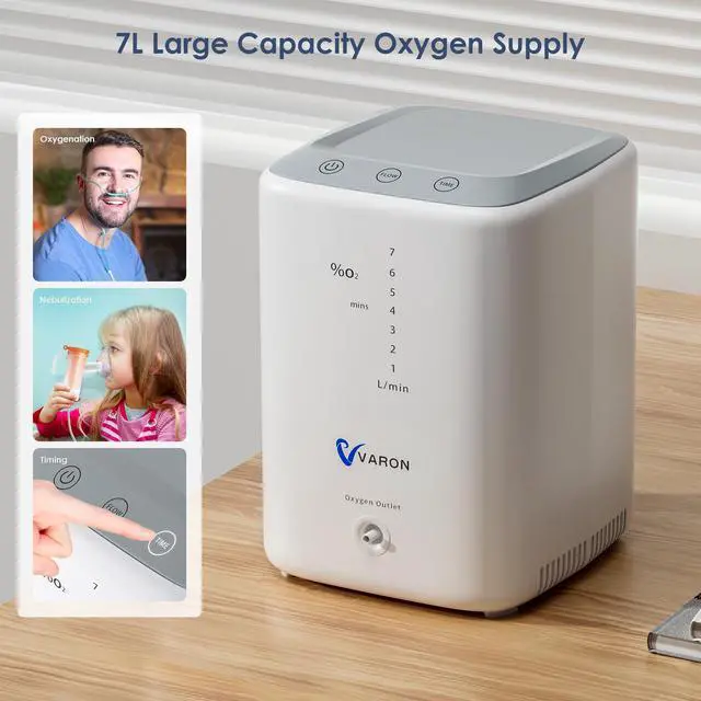 Alt view image 5 of 7 - MONPORT 7L Household Oxygen Concentrator &Oxygen Machine - 93±3% High Purity, 42dB Ultra Quiet & 72H Continuous Operation, Remote Control & Auto-Humidification for Home Use