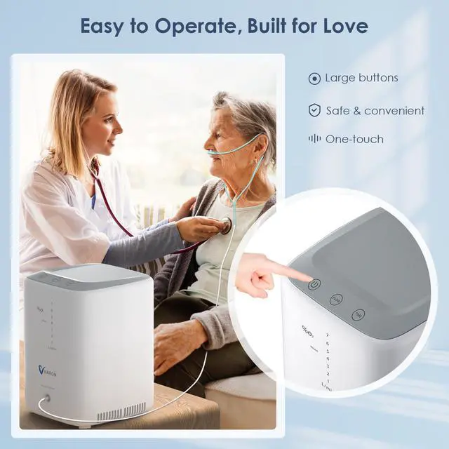 Alt view image 3 of 7 - MONPORT 7L Household Oxygen Concentrator &Oxygen Machine - 93±3% High Purity, 42dB Ultra Quiet & 72H Continuous Operation, Remote Control & Auto-Humidification for Home Use