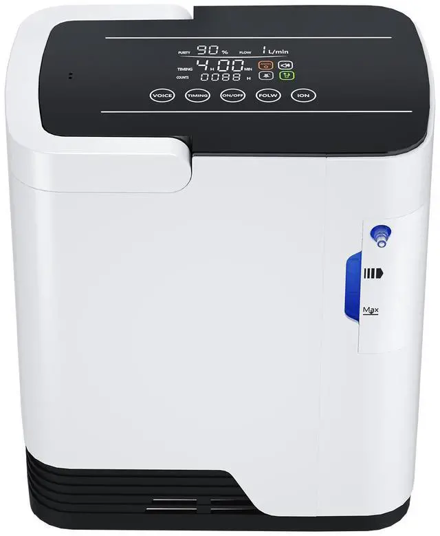 Alt view image 2 of 7 - MONPORT Dual-Function Oxygen Concentrator with Nebulizer - 1-7L Adjustable Flow, 90%±3% High Purity, 48dB Silent Mode & 24H Auto Timer, Remote Control & Voice Guidance for Home Use
