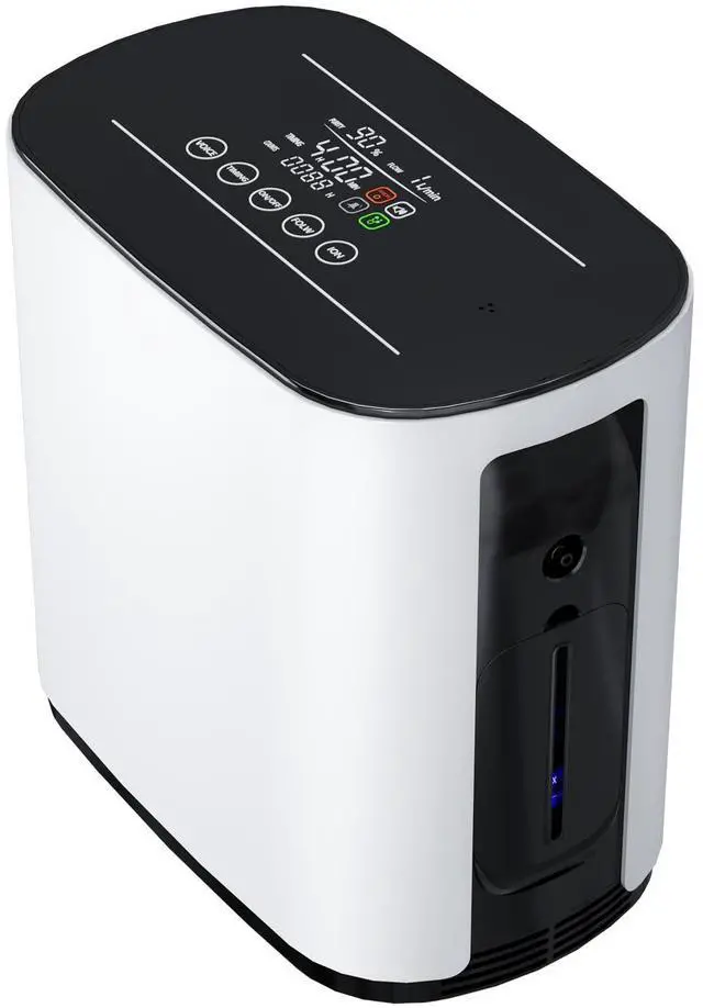 Alt view image 3 of 7 - MONPORT Smart 2-in-1 Oxygen Machine for Whole Family - 1-7L Adjustable Flow with Humidification, Voice Guidance & Remote Control, 24H Safety Cycle for Bedroom/Office