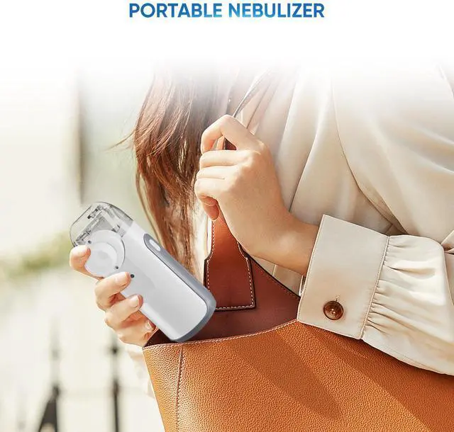 Alt view image 4 of 7 - MONPORT Portable Mesh Nebulizer with 3 Modes & Eco Battery - 50dB Quiet, 10ml Capacity & USB Rechargeable for Adult/Child Respiratory Support