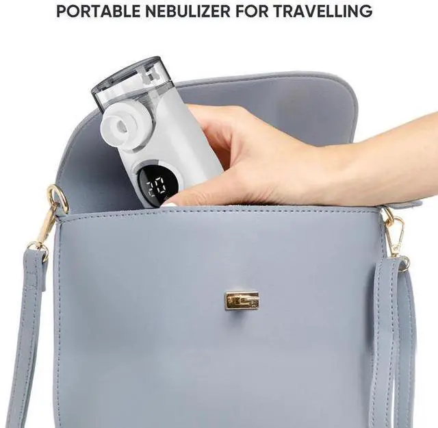 Alt view image 5 of 6 - Monport Portable Mesh Humidifier with 3 Modes - Ultra-Fine 5m Mist, LED Display, USB Rechargeable & Under 50dB for Bedroom, Office, Travel