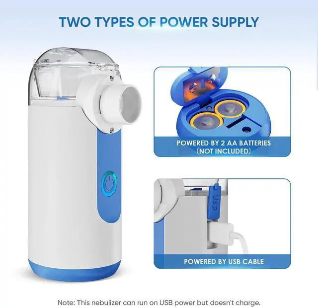 Main image of Monport Portable Mesh Humidifier with Dual Power & 3 Modes - 10mL Tank, 5m Ultra-Fine Mist, Under 50dB for Home Office Travel