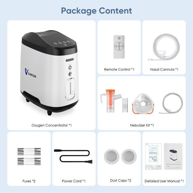 Alt view image 7 of 7 - Monport|Professional Desktop Oxygen Concentrator Machine w/ Nebulizer - 45dB Quiet, SOS Alert & Remote for Office Wellness