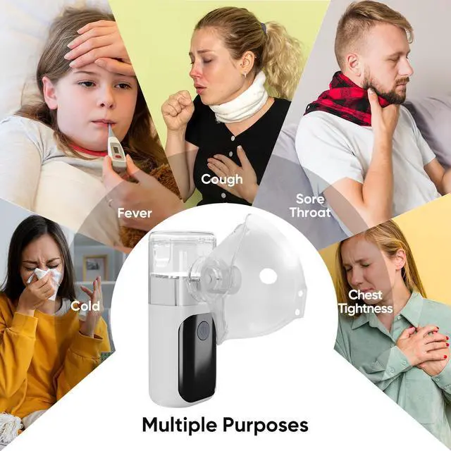 Alt view image 5 of 6 - Monport| Handheld Nebulizer for Adults Kids - 3 Speed Modes, USB-C Rechargeable, Self-Clean Function, Quiet Inhaler with LCD Screen & Masks  (For Cough, Cold, Asthma - Home & Travel Use)