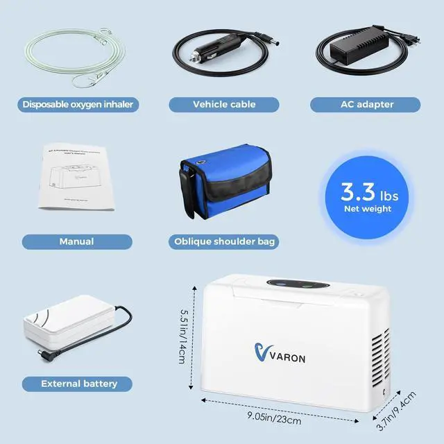 Alt view image 6 of 7 - Monport| Portable Oxygen Concentrator 3L/min 30.5% for Wellness, Travel & Outdoors - Lightweight 3.3lb, Auto Timer, Low Noise